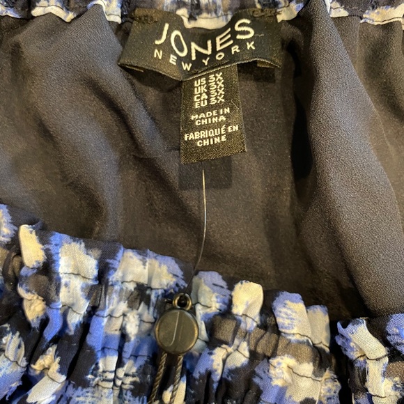 (Size 2X, 3X) NWT Jones New York Blue Multi Top - Picture 7 of 13